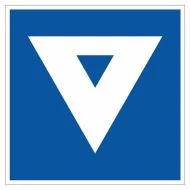 Scheepvaartbord E.5.9 / Toestemming ligplaats te nemen (ankeren en meren) uitsluitend voor andere schepen dan duwvaart die één blauwe kegel of één blauw licht moeten voeren, aan de zijde van de vaarweg waar het bord is geplaatst