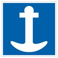 Scheepvaartbord E.6 / Toestemming te ankeren aan de zijde van de vaarweg waar het bord is geplaatst