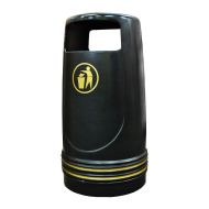 UV-bestendige afvalbak Merlin 90 liter, kleur geel/zwart