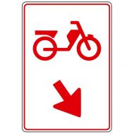 Verkeersbord D103, Gebod voor bromfietser het bord te passeren aan de zijde die de pijl aangeeft