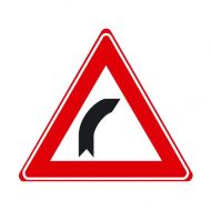 Verkeersbord J02 - Waarschuwing bocht naar rechts