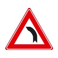 Verkeersbord J03 - Waarschuwing bocht naar links
