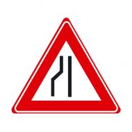 Verkeersbord J19 - Waarschuwing rijbaanversmalling links