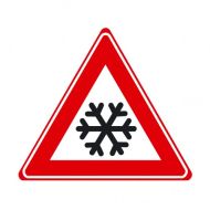 Verkeersbord J36 - Waarschuwing ijzel of sneeuw