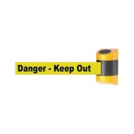 Wandcassette met uittrekbaar lint 4,60 meter, kleur lint geel/zwart voorzien van zwarte tekst “DANGER – KEEP OUT”