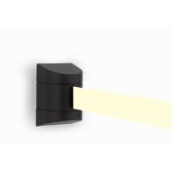 Wandcassette zwart met uittrekbaar lint 9 meter, kleur lint wit