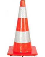 Afzetkegel 75 cm fluor oranje met 2 H.I. reflecterende banden verzwaard