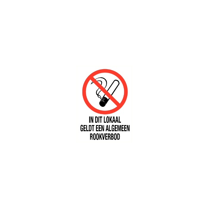 In dit lokaal geldt een algemeen rookverbod Verkeersmaterialen.nl
