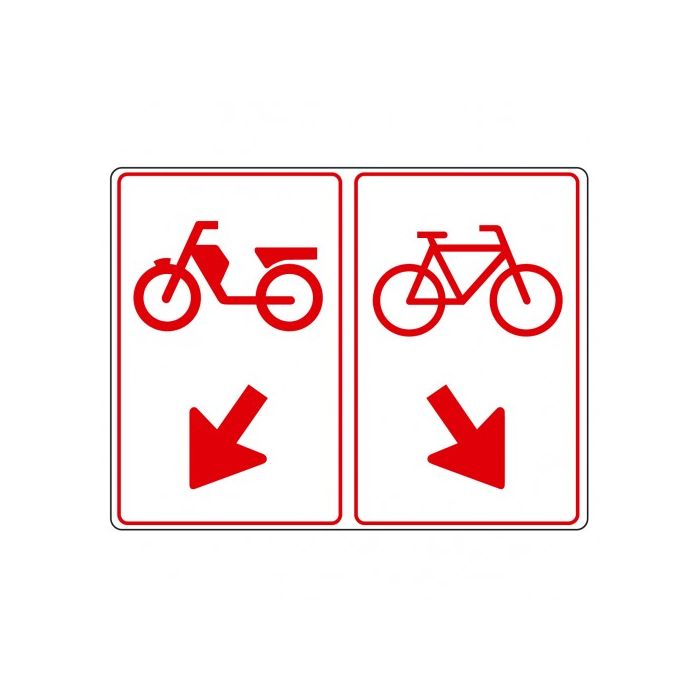 Nieuwsgierigheid adviseren Arne Verkeersbord D105, Gebod voor bromfietser en fietser het bord te passeren  aan de zijde die de pijl aangeeft Verkeersmaterialen.nl